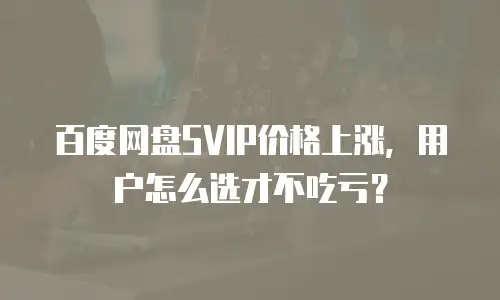 百度网盘SVIP价格上涨，用户怎么选才不吃亏？