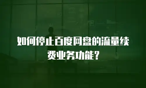 如何停止百度网盘的流量续费业务功能？