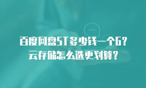 百度网盘5T多少钱一个G？云存储怎么选更划算？