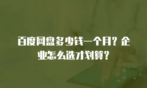 百度网盘多少钱一个月？企业怎么选才划算？