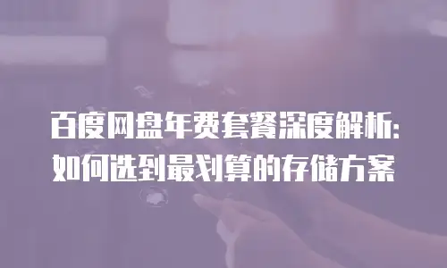 百度网盘年费套餐深度解析：如何选到最划算的存储方案