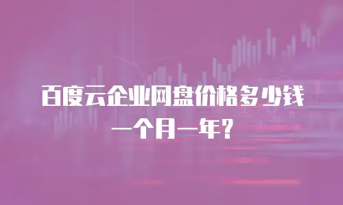 百度云企业网盘价格多少钱一个月一年？