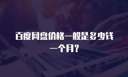 百度网盘价格一般是多少钱一个月？