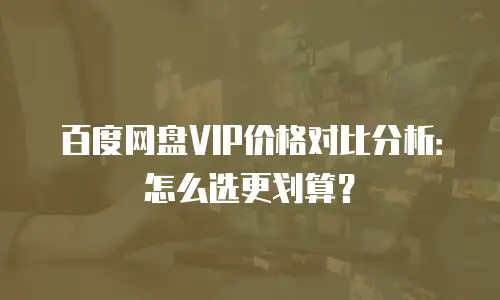 百度网盘VIP价格对比分析：怎么选更划算？