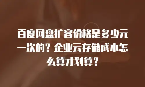 百度网盘扩容价格是多少元一次的？企业云存储成本怎么算才划算？
