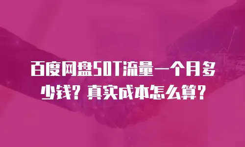 百度网盘50T流量一个月多少钱？真实成本怎么算？
