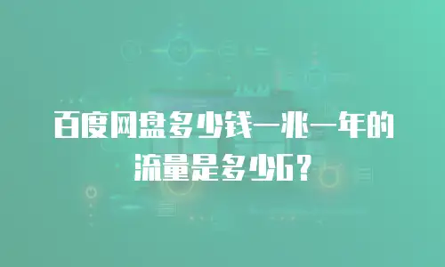 百度网盘多少钱一兆一年的流量是多少G？