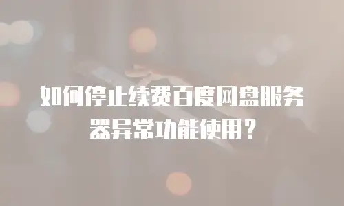 如何停止续费百度网盘服务器异常功能使用？