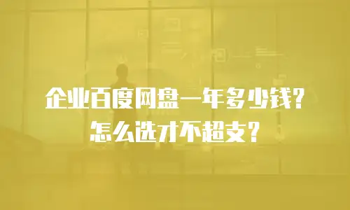 企业百度网盘一年多少钱？怎么选才不超支？