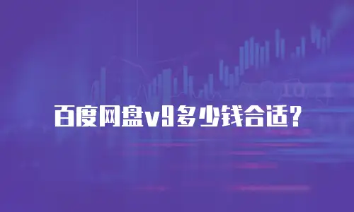 百度网盘v9多少钱合适？