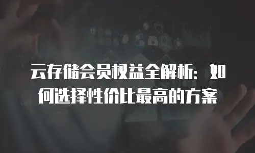 云存储会员权益全解析：如何选择性价比最高的方案