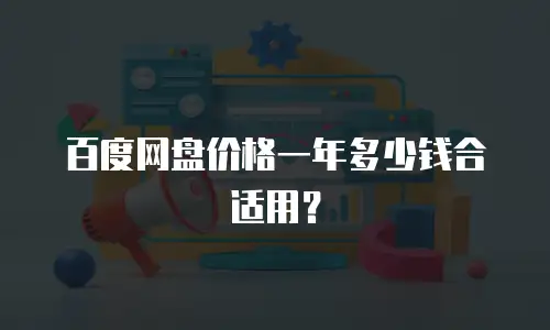 百度网盘价格一年多少钱合适用？