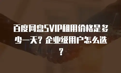 百度网盘SVIP租用价格是多少一天？企业级用户怎么选？