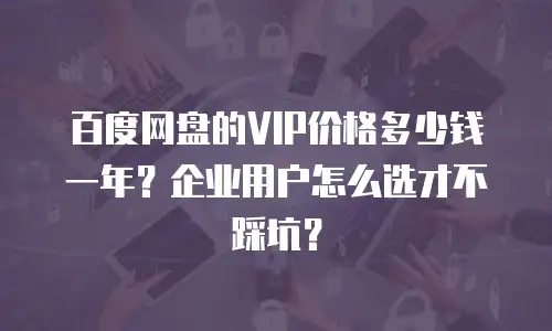百度网盘的VIP价格多少钱一年？企业用户怎么选才不踩坑？