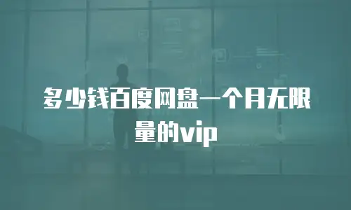多少钱百度网盘一个月无限量的vip