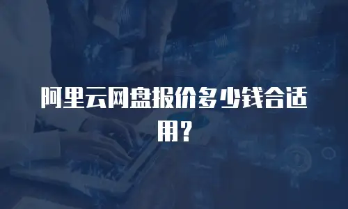 阿里云网盘报价多少钱合适用？