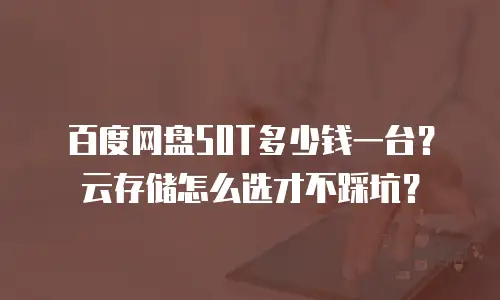 百度网盘50T多少钱一台？云存储怎么选才不踩坑？