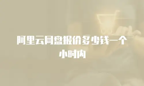 阿里云网盘报价多少钱一个小时内