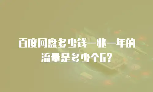 百度网盘多少钱一兆一年的流量是多少个G？
