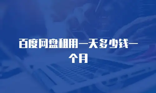百度网盘租用一天多少钱一个月