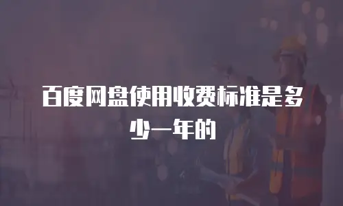 百度网盘使用收费标准是多少一年的