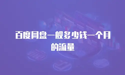 百度网盘一般多少钱一个月的流量