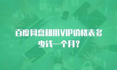 百度网盘租用VIP价格表多少钱一个月？