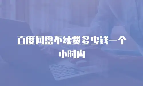 百度网盘不续费多少钱一个小时内