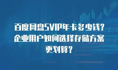 百度网盘SVIP年卡多少钱？企业用户如何选择存储方案更划算？