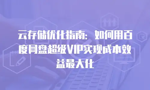 云存储优化指南：如何用百度网盘超级VIP实现成本效益最大化