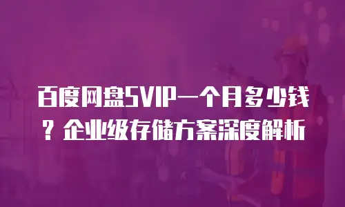 百度网盘SVIP一个月多少钱？企业级存储方案深度解析