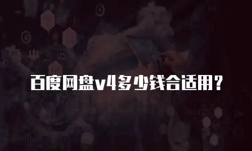 百度网盘v4多少钱合适用？