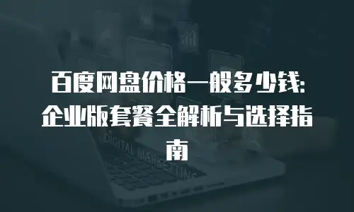 百度网盘价格一般多少钱：企业版套餐全解析与选择指南