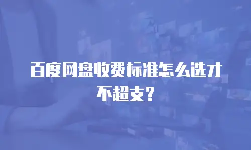 百度网盘收费标准怎么选才不超支？
