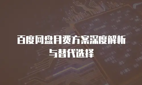 百度网盘月费方案深度解析与替代选择