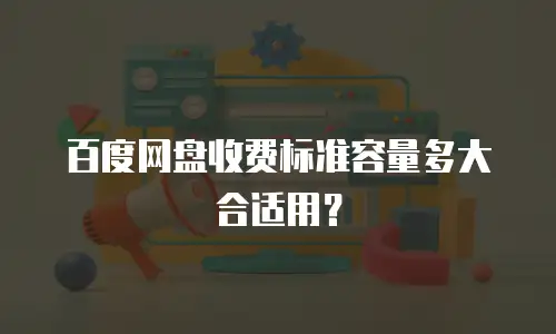 百度网盘收费标准容量多大合适用？
