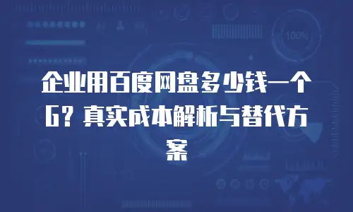 企业用百度网盘多少钱一个G？真实成本解析与替代方案