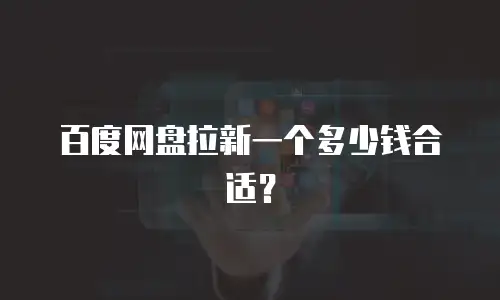 百度网盘拉新一个多少钱合适？