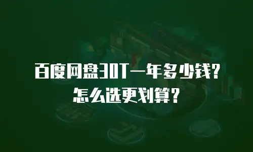百度网盘30T一年多少钱？怎么选更划算？
