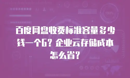 百度网盘收费标准容量多少钱一个G？企业云存储成本怎么省？
