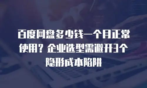 百度网盘多少钱一个月正常使用？企业选型需避开3个隐形成本陷阱