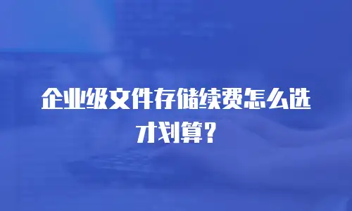 企业级文件存储续费怎么选才划算？