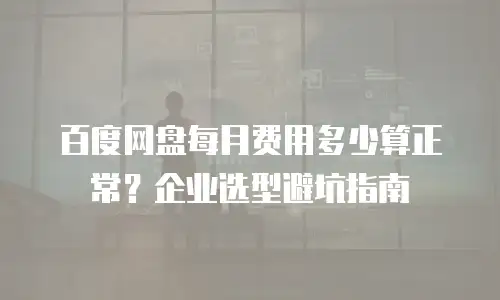 百度网盘每月费用多少算正常？企业选型避坑指南