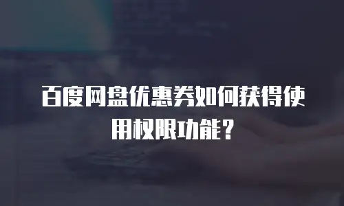 百度网盘优惠券如何获得使用权限功能？