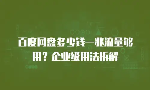 百度网盘多少钱一兆流量够用？企业级用法拆解