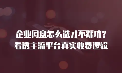 企业网盘怎么选才不踩坑？看透主流平台真实收费逻辑