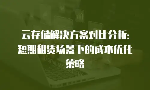 云存储解决方案对比分析：短期租赁场景下的成本优化策略