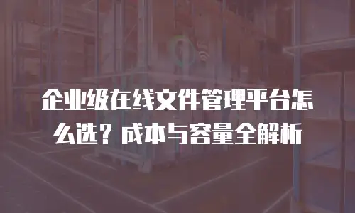 企业级在线文件管理平台怎么选？成本与容量全解析