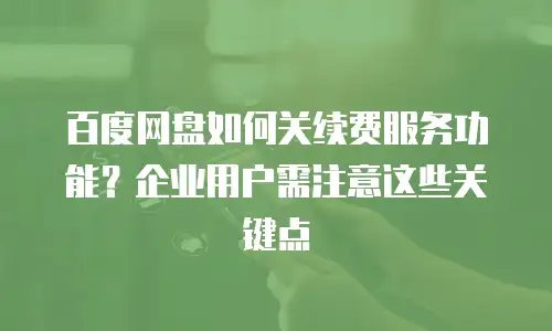 百度网盘如何关续费服务功能？企业用户需注意这些关键点