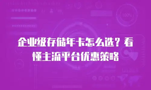 企业级存储年卡怎么选？看懂主流平台优惠策略